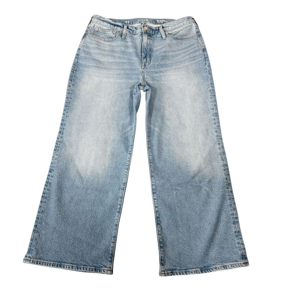 J. Crew Womens High-Rise Slim Wide 1996 Semi-Stretch CC577 Cropped Jeans Size 32